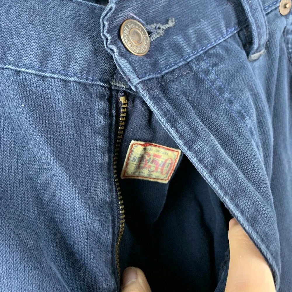 Vtg Polo Pants 38 650 Straight Navy‎ Blue Trouser Actual 37x30